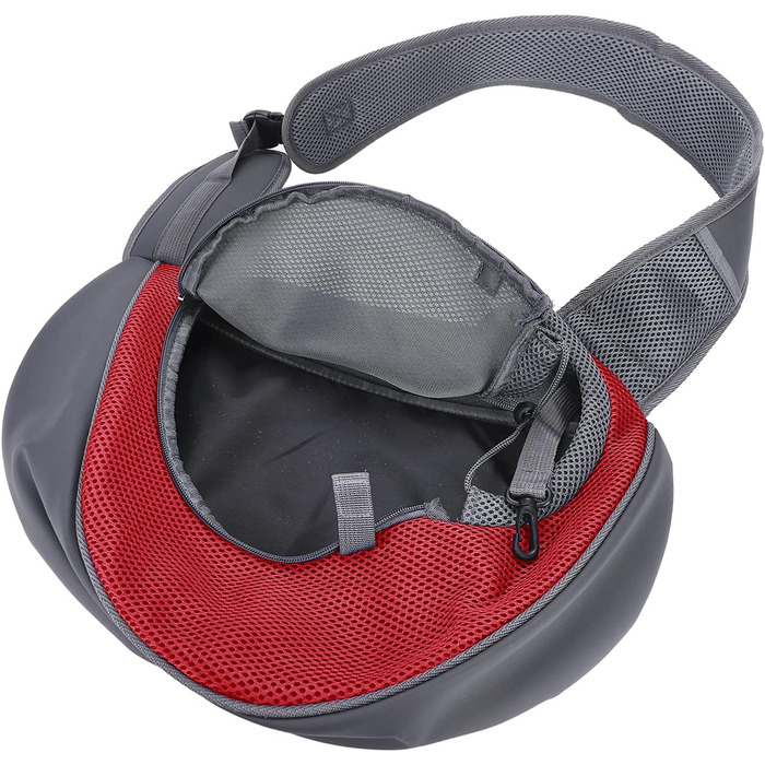 Сумка-переноска для собак та котів, дихаюча сітка, складна, для цуценят, котів, домашніх тварин, через плече, звільняє руки, регульований ремінь, м'яка переноска для цуценят, блискавка, безпека, (Червона/Подорож, однотонна (Getaway Solids))