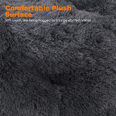 Крісло-ліжко для собак середніх порід Nobleza, м'яке, з довгим плюшем, з неслизьким дном, 80x50 см