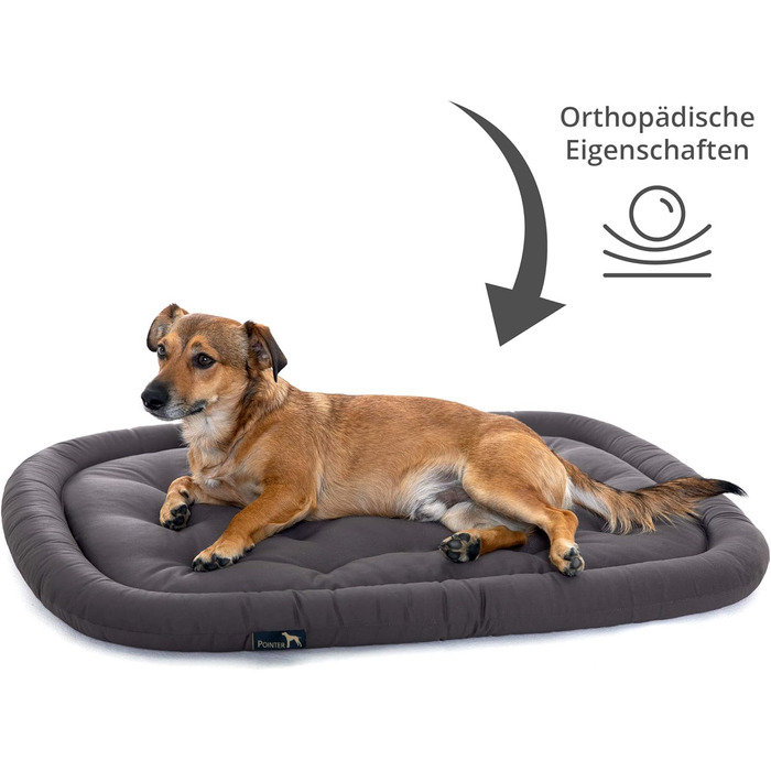 Ортопедичний лежак для собак середніх порід, 90x60 см - Лежанка для собак, що миється до 95°C, без запаху, міцна, для використання в приміщенні та на вулиці, Made in Germany (L - 90x60 см, Антрацит)