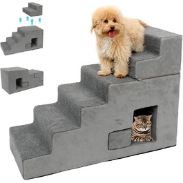 Сходинки для собак - 68,6 см, 6 сходинок, для високих ліжок, з антиковзким покриттям, знімний, пральний чохол