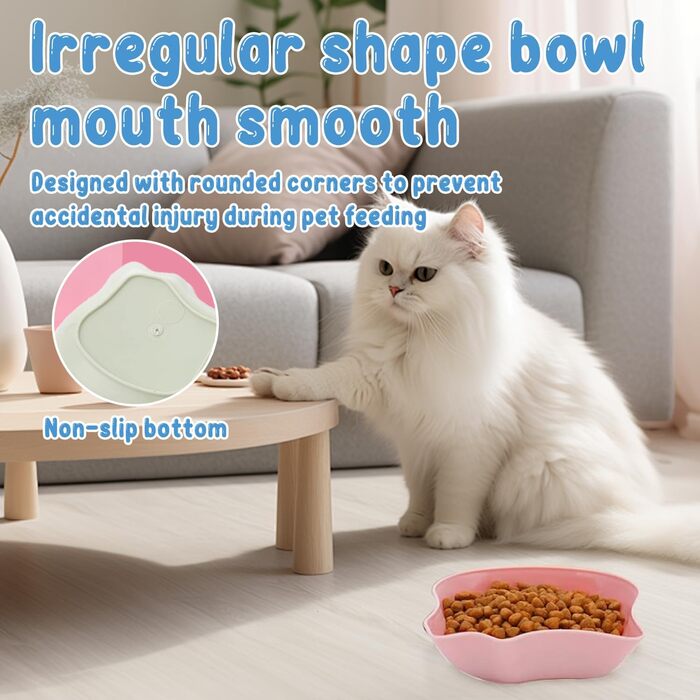 Набір мисок для котів (6 шт.), неслизькі миски для їжі та води, довговічні та легко миються