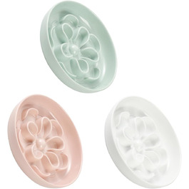 Набір мисок протиковтання для котів та маленьких собак 3 шт. - миски з лабіринтною конструкцією, зелені, блакитні, рожеві