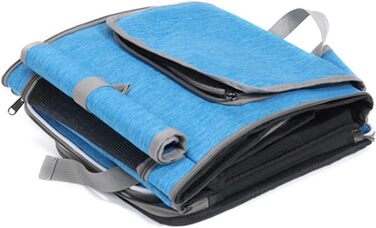 Клітка-переноска для собак та котів Asixxsix на велосипед, розширювана, складна, водовідштовхувальний матеріал Oxford, до 8 кг (Сірий, Блакитний)