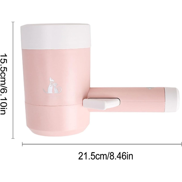 Автоматична чаша для миття лап домашніх тварин | Переносний очищувач лап для собак та котів | Рожевий |