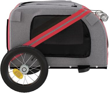 Фahrradanhänger від BaraSh: Причіп для велосипеда для собак та дітей, червоний та сірий, Oxford-Gewebe, сталь