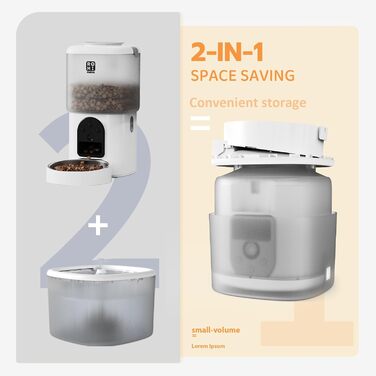 Автоматичний годівник для котів Romiromi з Wi-Fi, 4.5L, сталевий миска