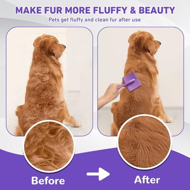 Щітка для грумінгу собак золотистих пуделів, щітка для пуделів, щітка для собак з маленькими гумовими наконечниками, аксесуари для Golden Doodle, гребінець Dematting з довгими зубцями для довгошерстих собак (великий)