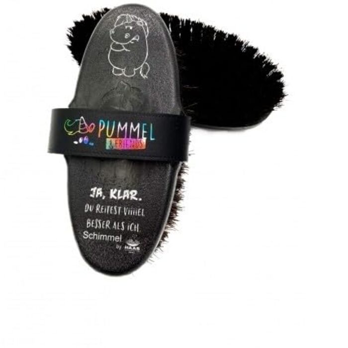 Набір щіток для коней Haas Grummeleinhorn (3 шт.) | Догляд за шерстю коней | Видаляє пил, бруд та відмерле волосся | Набір аксесуарів для коней чорного кольору