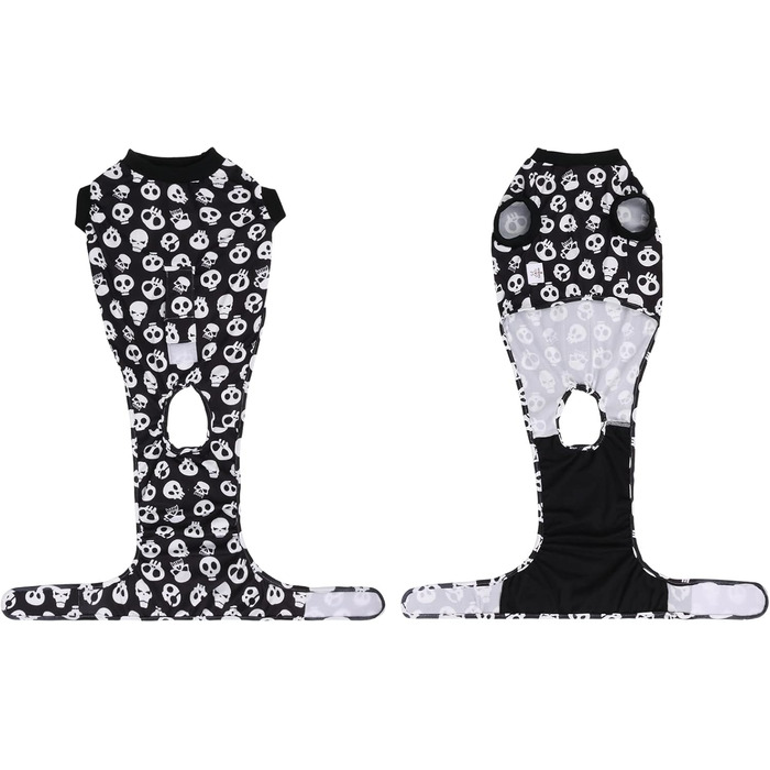 Комбінезон для собак та котів CuteBone Skulls післяопераційний, середній, для захисту ран, SSF05M-DE