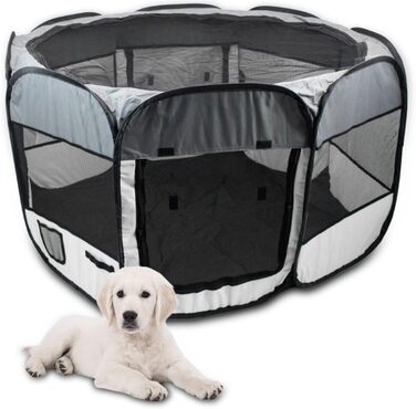 BITUXX® Вольєр для цуценят, вольєр для тварин, переносний вольєр-клітка, кутовий, складаний (зелений)