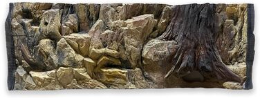3D фон для акваріума та тераріуму Amazon, скеля, коріння, 100x40-60 см