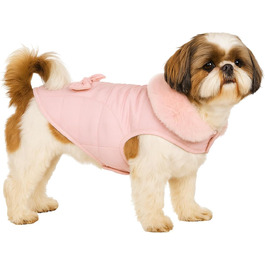 Жакетик для собак 'Flamingo Guzzi' – м'який фліс з бантиком, 30 см, для маленьких порід (Чихуахуа, Йоркширський тер'єр, Пудель), РОЗОВИЙ 30 см