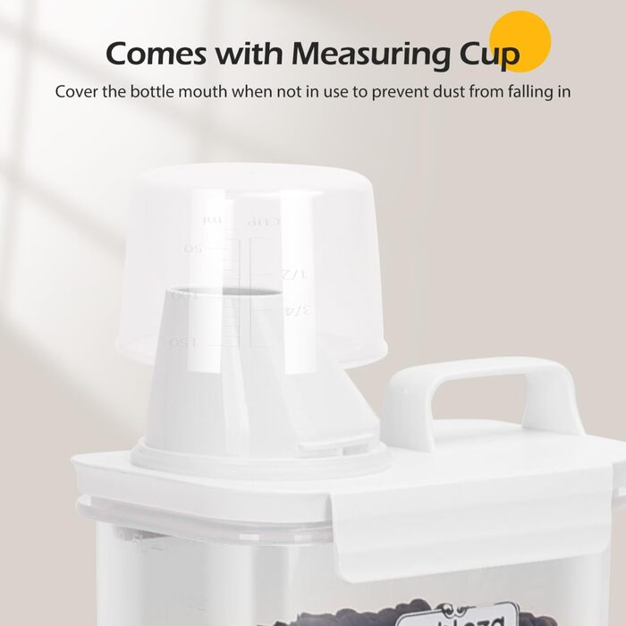 Контейнер для корму для тварин Nobleza, 2.5L, відро для корму для собак та котів з мірним стаканчиком