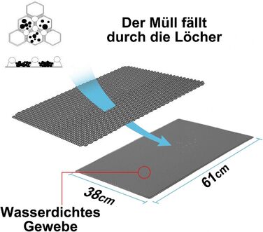 Килимок для котячого туалету Pieviev Katzenklo Matte з дизайном у вигляді стільових сот, сірий (76x61 см)