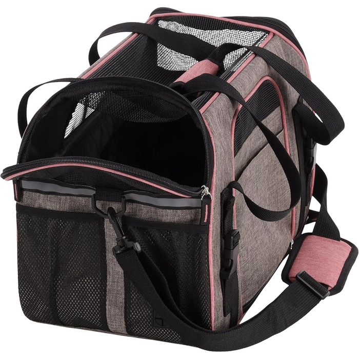 Транспортна сумка для собак та котів Flamingo Xandor Taupe, 48 x 25 x 33 см | Стильна та надійна переноска
