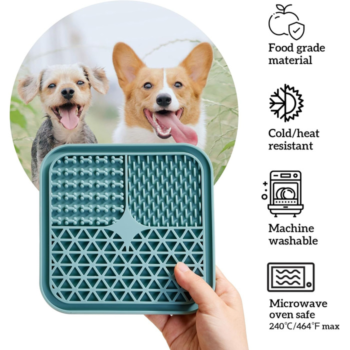 Лежанка-лікувальна килимок OHMO Schleckmatte для собак великих порід, цуценят та котів - 2 шт. Милий дизайн кактуса, для зняття тривоги та повільного годування, харчовий силікон (Кораловий&Вишневий)