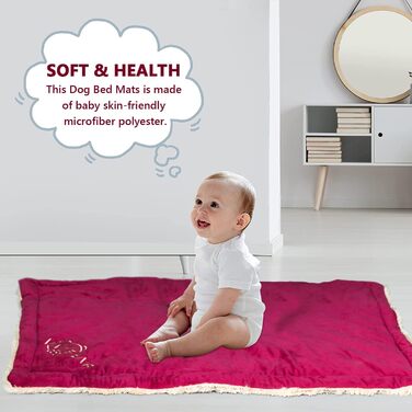 Килимок для собак, ліжко для великих собак Comfy - миючий, плюшевий, стильний, 110x70 см, блакитний