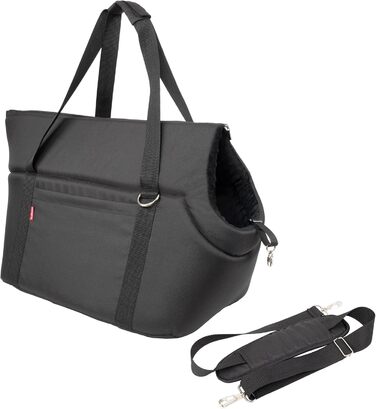 Сумка-переноска для собак та котів Boutique Zoo - L (12 кг) - чорна, Minky (52x35x39 см)