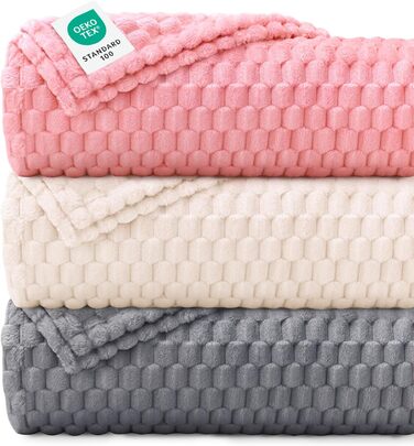 М'яка ковдра для собак та котів Luciphia, 3 шт. у наборі, 52x76 см, фланель, рожева, бежева, сіра