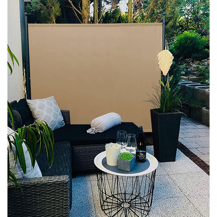 Ширма QUICK STAR Paravent з тканини, 150 x 190 см, бежева - для дому, саду, балкону