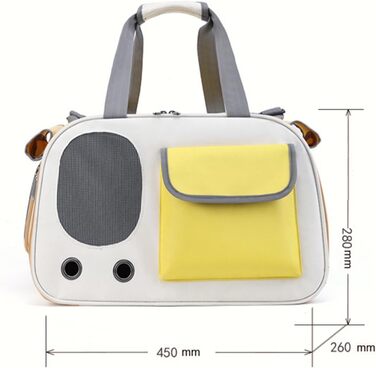 Трансформер для собак та котів Topyond - переноска для тварин з великим об'ємом, вентиляційним вікном та регульованим ременем, водовідштовхуючий оксфорд, жовтий