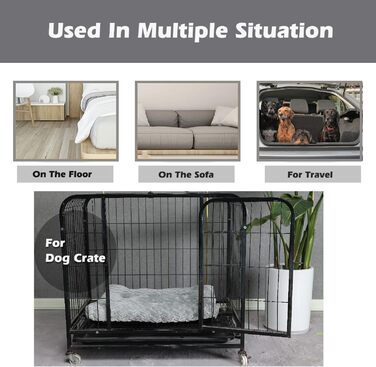 Клітка-ліжко для собак середніх порід, 76,2 см, з м'якою та пухнастою підстилкою, до 18 кг, 30'x20'x4'