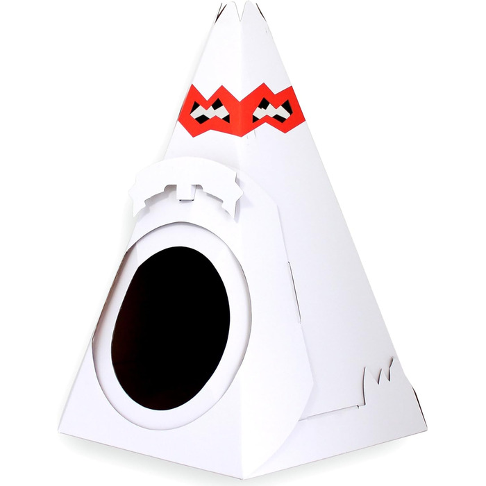 Котячий будиночок-кігтеточка з картону | Іграшка для котів | Котячий дім | Котячі меблі | Котяча кігтеточка Tipi