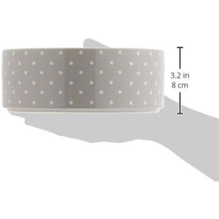 Керамічна годівниця для собак Petface з сірими крапками, сірий/білий, 20 см