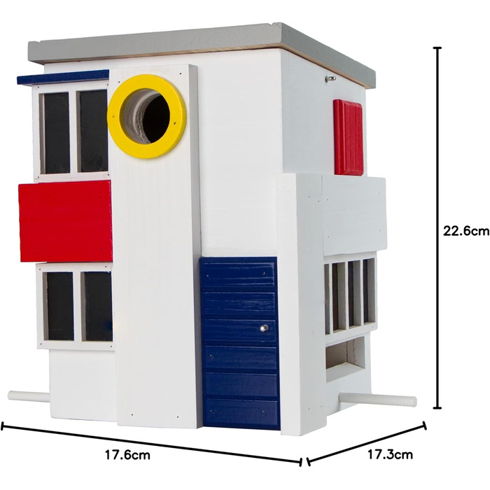 Будиночок для птахів Wildlife Garden WG1124 Multiholk De Stijl, комбінований годівничка й гніздівля з дерева