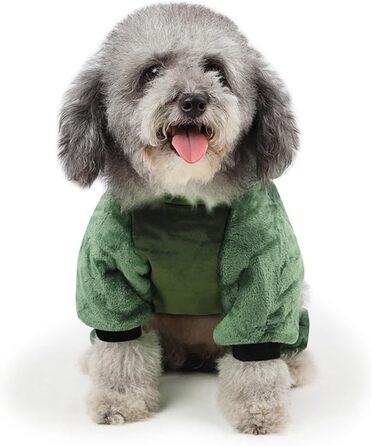 Костюм для собак FRCOLOR (зелений, L) - 3 шт. Динозавр, теплий матеріал, для свят та фотосесій