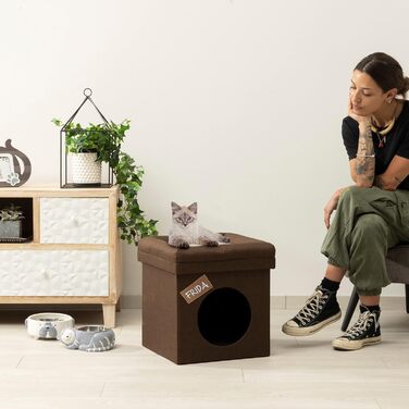 Підстилка для собак та котів Baroni Home, складана, коричнева, 38 x 38 x 42 см