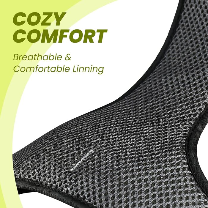 Шлейка для собак VIVAGLORY Easewalk, анти-тяга, для дресирування та прогулянок, з ручкою, надійна, для цуценят та собак, розмір M, яскраво-жовтий, обхват грудної клітки 51-74 см