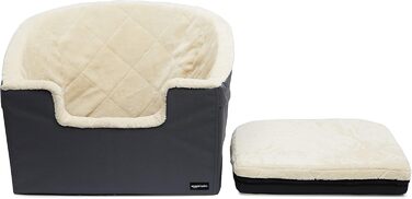 Підвищений автокрісло для тварин Amazon Basics, великий, сірий, 45.7 x 55.8 x 40.6 см