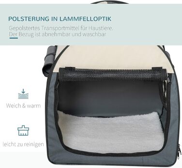 PawHut переносна переносна клітка для собак, транспортна коробка для тварин, 5 розмірів (темно-сірий, L)