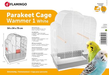 Клітка для папуг Flamingo Wammer 1, 54x34x75 см, металева