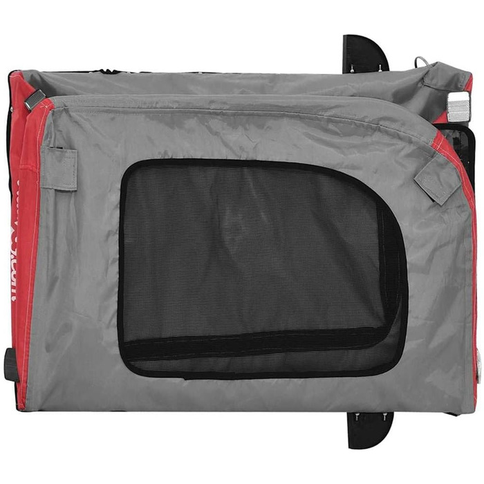 Причіп для собак VidaXL - червоний, 125x53x54 см, до 45 кг, з прапором та відбивачами