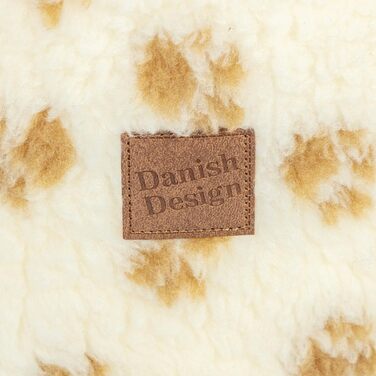Ліжко для собак Danish Designs, шерпа-фліс, коричневий відбиток лапи, машинне прання, розмір 50 см, велике