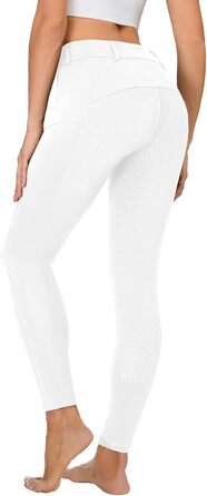 Легінси для їзди верхи зимові жіночі Vollbeatz Thermo з флісовою підкладкою, непромокаючі, з кишенею для телефону та петлями для ременя (білі, XL)