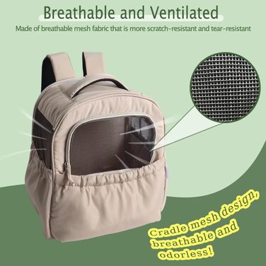 Розширювана переносна коробка для котів – складана переноска для котів та маленьких собак до 6 кг, легка переноска та сумка для собак, дихаюча та компактна переноска, світло-сіра (бежева)