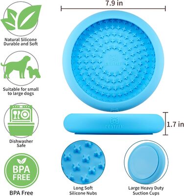 Нічна годівниця для собак Bestalk: повільне годування, зменшення тривоги, силіконова годівниця з антиковзним покриттям, BPA-free, для ігор, блакитна