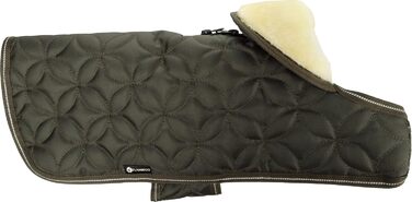 Зимовий теплий одяг для собак Flamingo Ushi Khaki, 45 см, водонепроникний, з флісовою підкладкою, світловідбиваючий, з отвором для шлейки