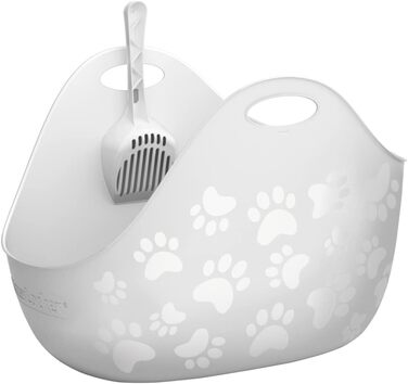Туалет для котів LitterLocker LitterBox білий, стильний і практичний, з лопаткою, легке очищення