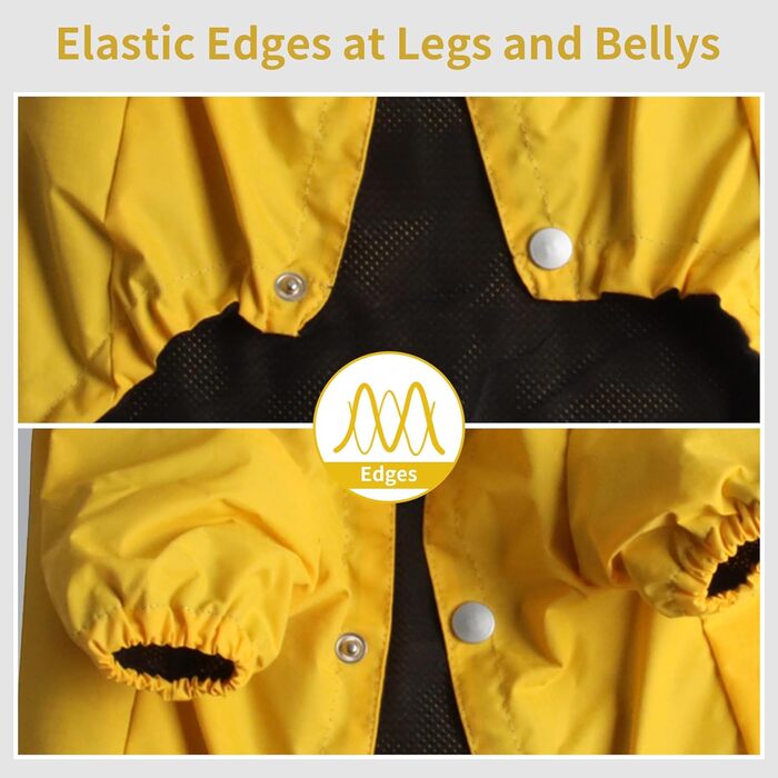 Жовтий дощовик для собак, розмір S (M), з капюшоном та кишенями, водонепроникний, для активного відпочинку