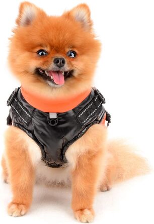 Водонепроникна зимова куртка для собак та котів SMALLLEE_LUCKY_STORE, оранжевого кольору, розмір M