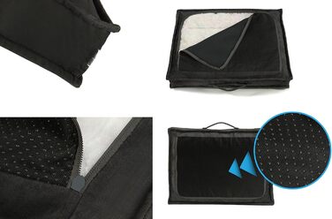 Килимок для собак Sesto Senso Premium, прямокутний, 100x70 см, Memory Foam, знімний чохол, сірий (M, Model 3 - Graphit)