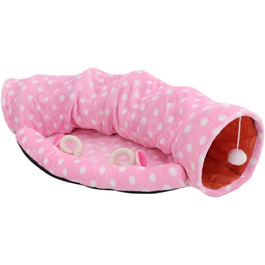 Тунель-ліжко для котів Tubayia, іграшка-тунель для котів, рожевий
