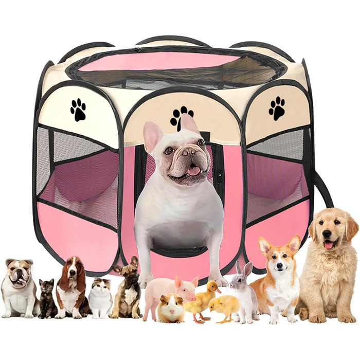 Клітка-вигул для цуценят та котів, сіра, SAC2409035