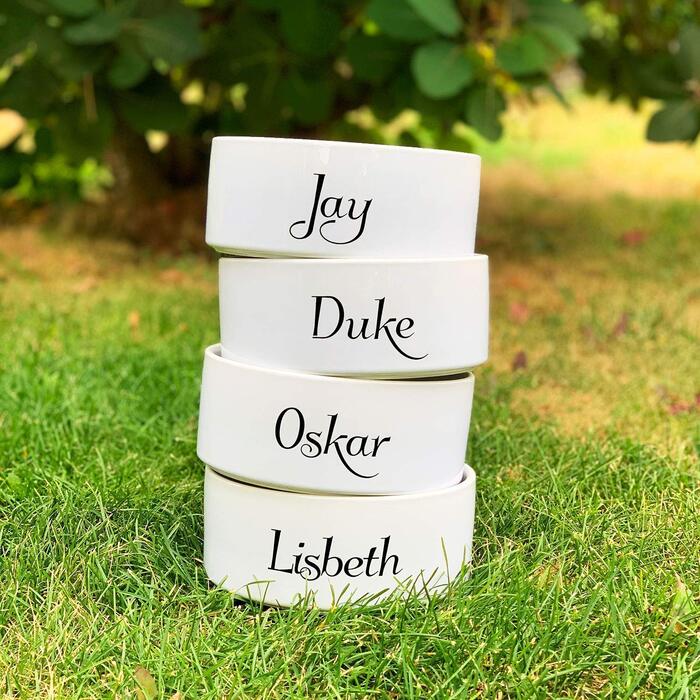 Керамічна миска для собак з іменем - 1.300 мл | Персоналізована миска для корму та води