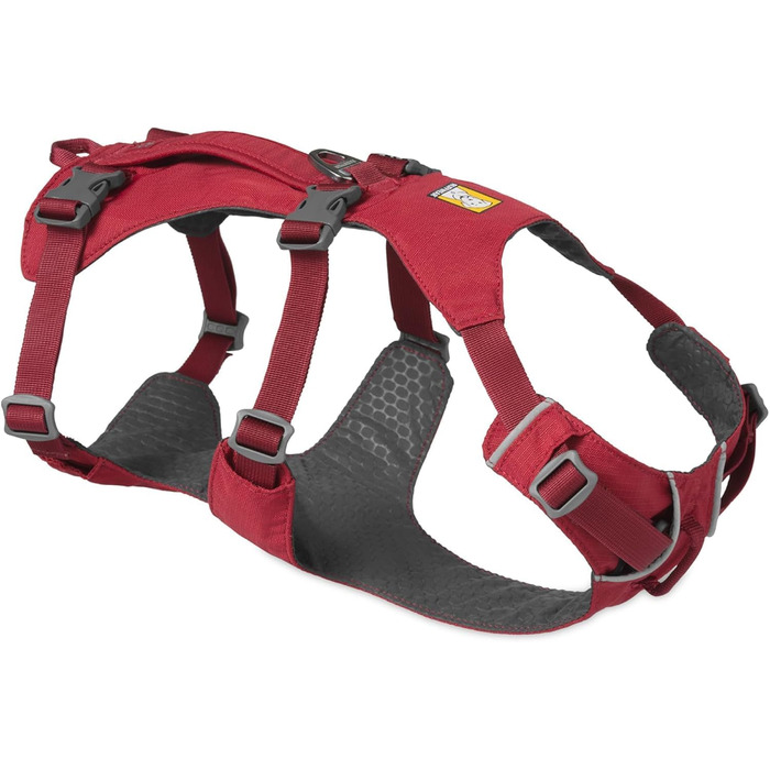 RUFFWEAR Flagline шлейка для собак, відбивна, м'яка, з ручкою, проти ривків, червона, XXS