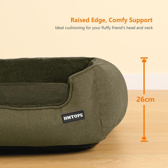 Крісло-ліжко для собак, лежанка для собак, м'який килимок для собак, кошик для собак знімний та пральний, оливковий, 110 x 86 x 26 см